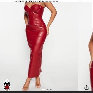 Fashion Nova Red Strapless Bodycon Dress